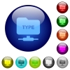 FTP enter passive mode icons on round color glass buttons - FTP enter passive mode color glass buttons