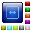 Adjust object width color square buttons - Adjust object width icons in rounded square color glossy button set