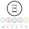 Mobile routing flat color icons in round outlines - Mobile routing flat color icons in round outlines. 6 bonus icons included.