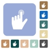 left handed clicking gesture rounded square flat icons - left handed clicking gesture white flat icons on color rounded square backgrounds