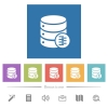Database compress data flat white icons in square backgrounds. 6 bonus icons included. - Database compress data flat white icons in square backgrounds