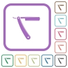 Straight razor simple icons in color rounded square frames on white background - Straight razor simple icons