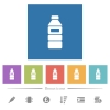 Water bottle with label flat white icons in square backgrounds. 6 bonus icons included. - Water bottle with label flat white icons in square backgrounds - Small thumbnail