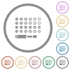 Set of screwdriver bits flat icons with outlines - Set of screwdriver bits flat color icons in round outlines on white background