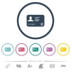 ID card with fingerprint flat color icons in round outlines. 6 bonus icons included. - ID card with fingerprint flat color icons in round outlines - Small thumbnail