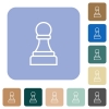 White chess pawn rounded square flat icons - White chess pawn white flat icons on color rounded square backgrounds