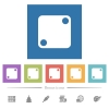 Domino two flat white icons in square backgrounds - Domino two flat white icons in square backgrounds. 6 bonus icons included.