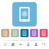 Mobile science flat icons on color rounded square backgrounds - Mobile science white flat icons on color rounded square backgrounds. 6 bonus icons included