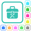 Toolbox vivid colored flat icons in curved borders on white background - Toolbox vivid colored flat icons