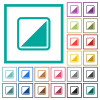 Invert object flat color icons with quadrant frames on white background - Invert object flat color icons with quadrant frames
