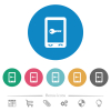Mobile secure flat round icons - Mobile secure flat white icons on round color backgrounds. 6 bonus icons included.