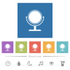 Desk mirror flat white icons in square backgrounds. 6 bonus icons included. - Desk mirror flat white icons in square backgrounds