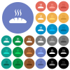 Fresh bread round flat multi colored icons - Fresh bread multi colored flat icons on round backgrounds. Included white, light and dark icon variations for hover and active status effects, and bonus shades.