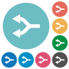 Split arrows left flat white icons on round color backgrounds - Split arrows left flat round icons