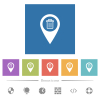 Delete GPS map location flat white icons in square backgrounds - Delete GPS map location flat white icons in square backgrounds. 6 bonus icons included.