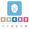 Face recognition flat icons on color rounded square backgrounds - Face recognition white flat icons on color rounded square backgrounds. 6 bonus icons included