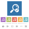 Narrowing search results flat white icons in square backgrounds. 6 bonus icons included. - Narrowing search results flat white icons in square backgrounds