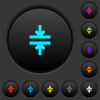 Horizontal merge tool dark push buttons with vivid color icons on dark grey background - Horizontal merge tool dark push buttons with color icons