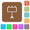 Billboard with reflectors flat icons on rounded square vivid color backgrounds. - Billboard with reflectors rounded square flat icons