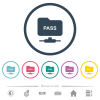 ftp authentication password flat color icons in round outlines. 6 bonus icons included. - ftp authentication password flat color icons in round outlines