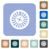 Roulette wheel rounded square flat icons - Roulette wheel white flat icons on color rounded square backgrounds