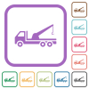 Crane truck simple icons - Crane truck simple icons in color rounded square frames on white background