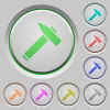 Old hammer push buttons - Old hammer color icons on sunk push buttons