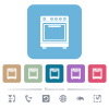 Oven white flat icons on color rounded square backgrounds. 6 bonus icons included - Oven flat icons on color rounded square backgrounds