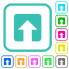 Upload vivid colored flat icons - Upload vivid colored flat icons in curved borders on white background