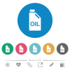Oil canister flat round icons - Oil canister flat white icons on round color backgrounds. 6 bonus icons included.