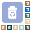 Recycle bin rounded square flat icons - Recycle bin white flat icons on color rounded square backgrounds