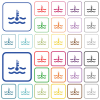 Warm temperature engine coolant color flat icons in rounded square frames. Thin and thick versions included. - Warm temperature engine coolant outlined flat color icons