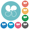 Car fan level 2 flat round icons - Car fan level 2 flat white icons on round color backgrounds