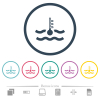 Cold temperature engine coolant flat color icons in round outlines. 6 bonus icons included. - Cold temperature engine coolant flat color icons in round outlines
