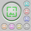 Wallpaper image color icons on sunk push buttons - Wallpaper image push buttons