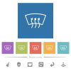 Windshield defrost flat white icons in square backgrounds. 6 bonus icons included. - Windshield defrost flat white icons in square backgrounds