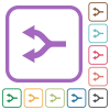 Split arrows left simple icons - Split arrows left simple icons in color rounded square frames on white background