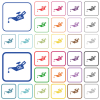 Oiler outlined flat color icons - Oiler color flat icons in rounded square frames. Thin and thick versions included.