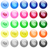 Coffe beans icons in set of 25 color glossy spherical buttons - Coffe beans icons in color glossy buttons