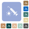 Antiviral injection white flat icons on color rounded square backgrounds - Antiviral injection rounded square flat icons