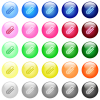 Attachment icons in set of 25 color glossy spherical buttons - Attachment icons in color glossy buttons