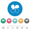 Car fan level 2 flat round icons - Car fan level 2 flat white icons on round color backgrounds. 6 bonus icons included.