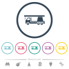 Crane truck flat color icons in round outlines. 6 bonus icons included. - Crane truck flat color icons in round outlines