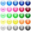 Eye icons in set of 25 color glossy spherical buttons - Eye icons in color glossy buttons