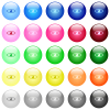 Eye icons in color glossy buttons - Eye icons in set of 25 color glossy spherical buttons