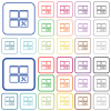 Dashboard tools outlined flat color icons - Dashboard tools color flat icons in rounded square frames. Thin and thick versions included.