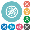 No covid flat round icons - No covid flat white icons on round color backgrounds