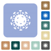 Corona virus rounded square flat icons - Corona virus white flat icons on color rounded square backgrounds