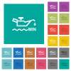 Oil level minimum indicator square flat multi colored icons - Oil level minimum indicator multi colored flat icons on plain square backgrounds. Included white and darker icon variations for hover or active effects.