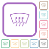 Windshield defrost simple icons in color rounded square frames on white background - Windshield defrost simple icons